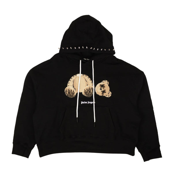 Palm Angels Black Cotton Punk Bear Pullover Sweatshirt