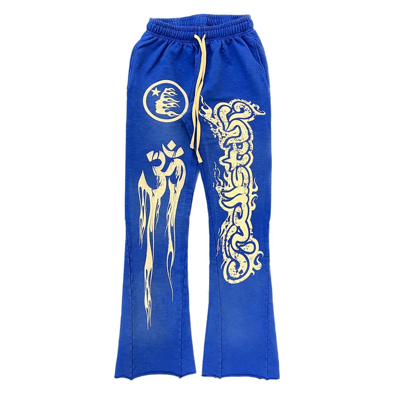 Hellstar Blue Yoga Flare Sweatpants